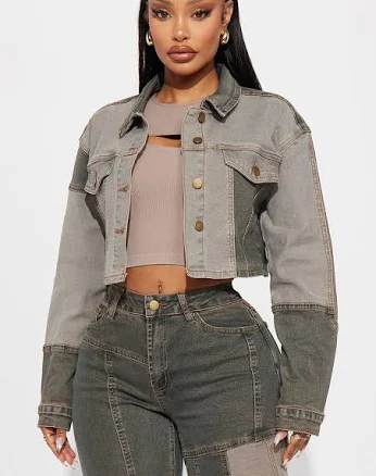 Fashion Nova Women's In Reverse Cropped Stretch Denim Jacket