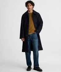 Officer Coat in Italian Melton Wool Blend
