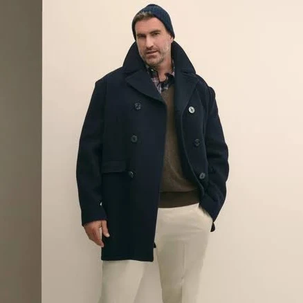 Brooks Brothers Men's Big & Tall Classic Wool Pea Coat