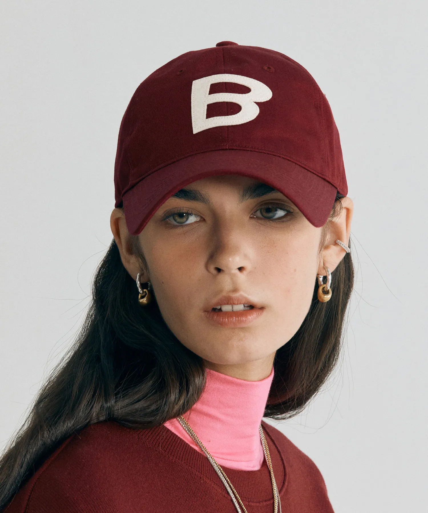 B Patch Cap - Burgundy