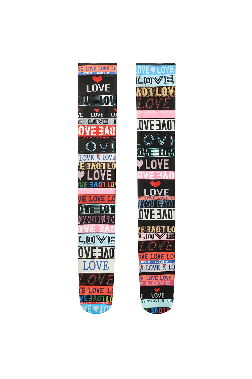 Love Webbing Print Thigh High Socks