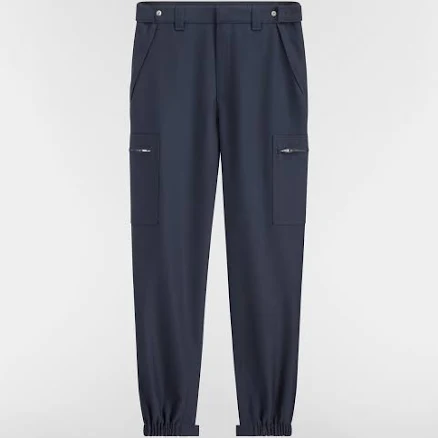 DIOR Men's Virgin Wool Blend Cargo Pants with DIOR Embroidery
