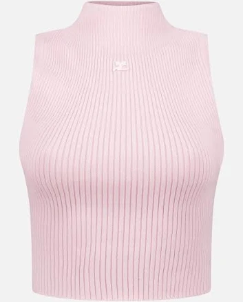 Courrèges Women's Mock Neck Light Rib Top | A.K. Rikk's M