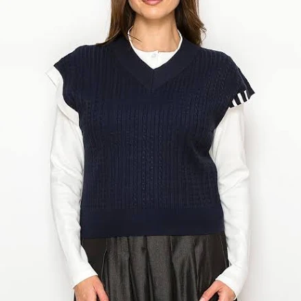 Cable Knit V-Neck Sweater Vest