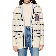 Sandro Ludvik Crocheted Logo Patch Cardigan