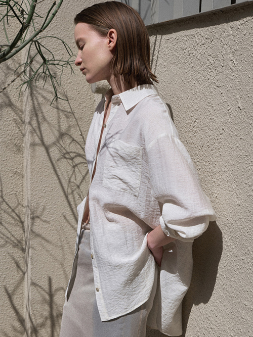 ESSENTIAL LINEN LOOSE FIT SHIRT(Z-BL-4239)