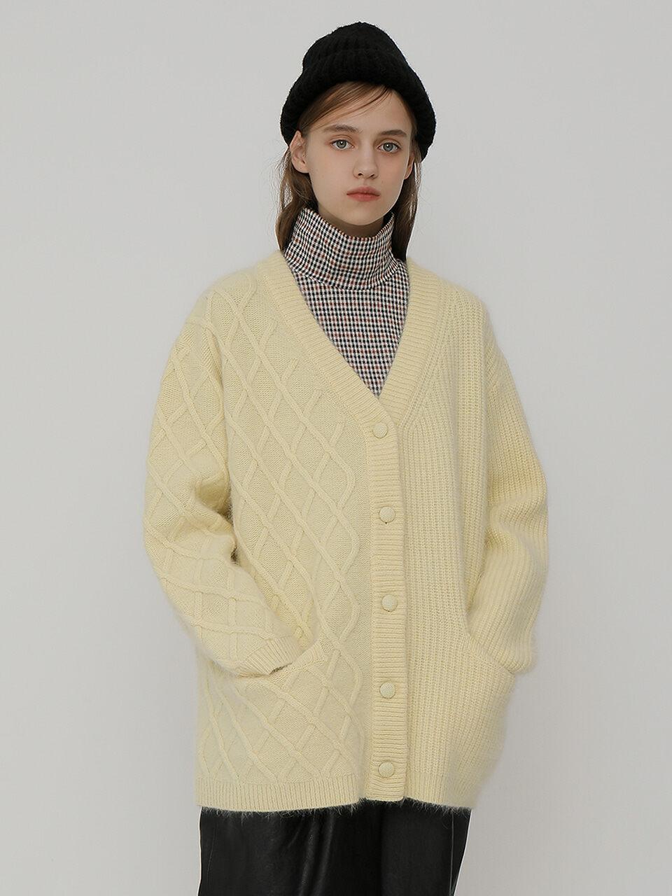 R Cable Mix Cardigan