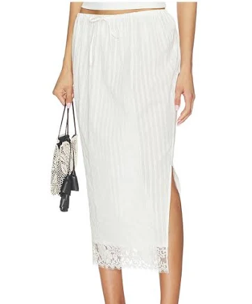 Yuhan Wang Women's Lace Hem Drawstring Skirt