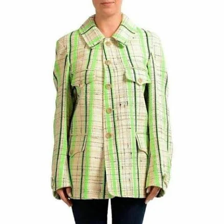 Maison Margiela Multi-Color Checkered Cotton Blend Coat Size S