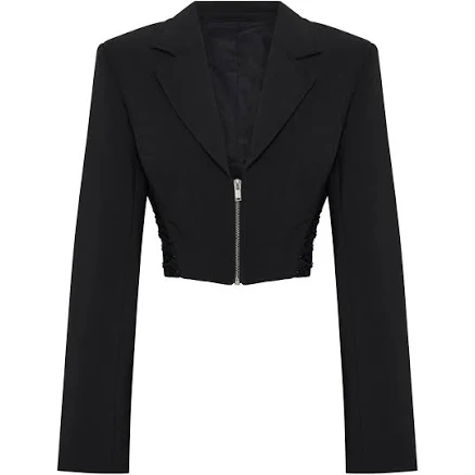 Dion Lee Lingerie Zip Front Corset Crop Blazer