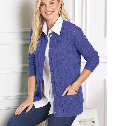 Essentials Women's Cable Knit Cardigan Top