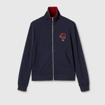 Gucci Technical Jersey Zip Jacket with Embroidery