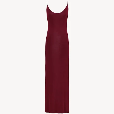 Saint Laurent Cassandre-Chain Backless Knit Dress