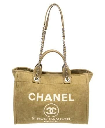 CHANEL Women's Deauville Canvas Tote Bag