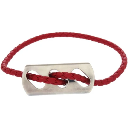 Authentic Hermesbracelet Red Leather Silver925
