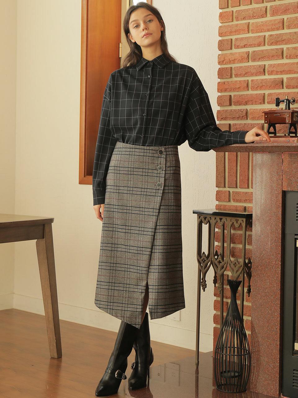 Unbalanced Wrap Skirt