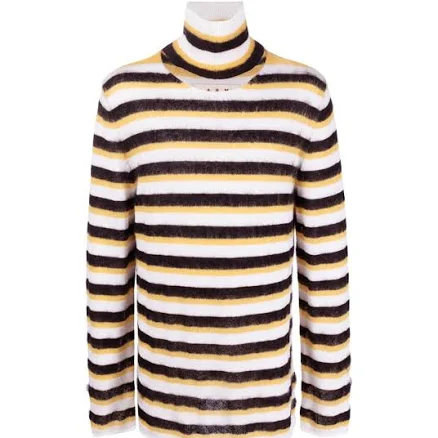 Marni Men's Striped Roll-Neck Turtleneck Sweater