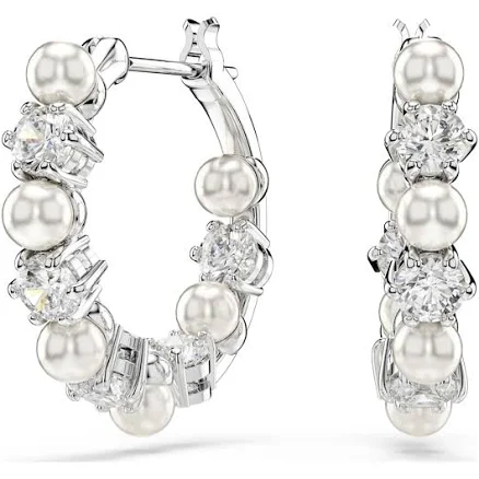 Swarovski Women's Matrix Pearl Hoop Earrings