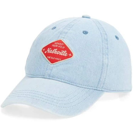 BP. Denim Graphic Baseball Cap in Medium Wash at Nordstrom