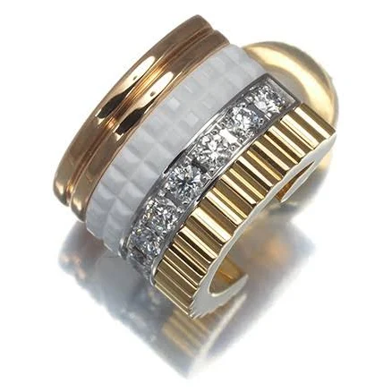 Boucheron 18kt yellow, rose and White Quatre diamond ear cuff
