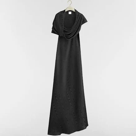 DIOR Women's Long Draped Moiré-Effect Silk Jacquard Dress