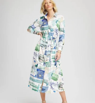 Chico's Women's Port Call Maxi Shirtdress