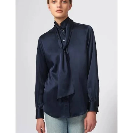Silk Scarf Tie Blouse