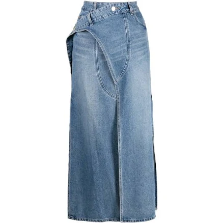 System Logo-Patch Cotton Denim Skirt