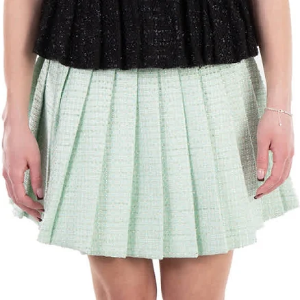 Self-Portrait Womens Pleated Bouclé Mini Skirt