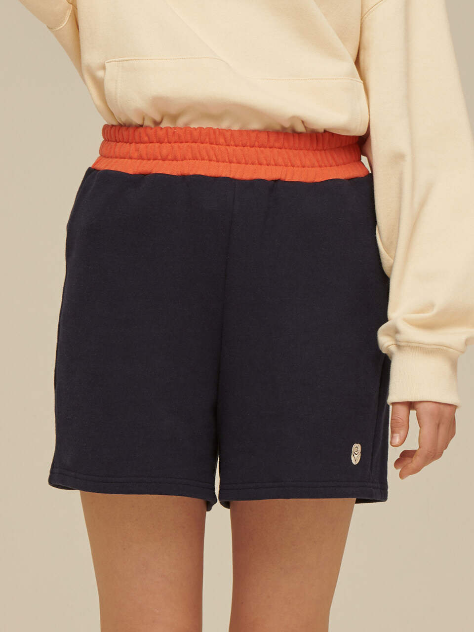Rose Sweat Short Pants (Navy)