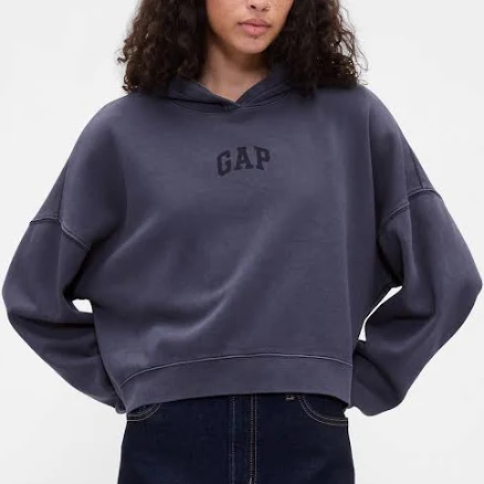 Gap Women's Relaxed Gap Mini-Logo Cropped Hoodie