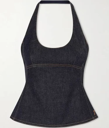Jacquemus Lavoir Denim Halterneck Top - Women - Navy Tops - XXS