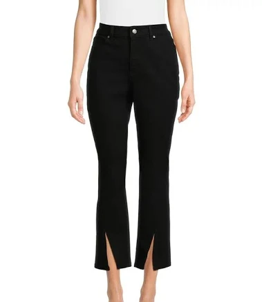 Time And Tru Women's Black Size 12 Black Jeans Slit Hem /no Tags