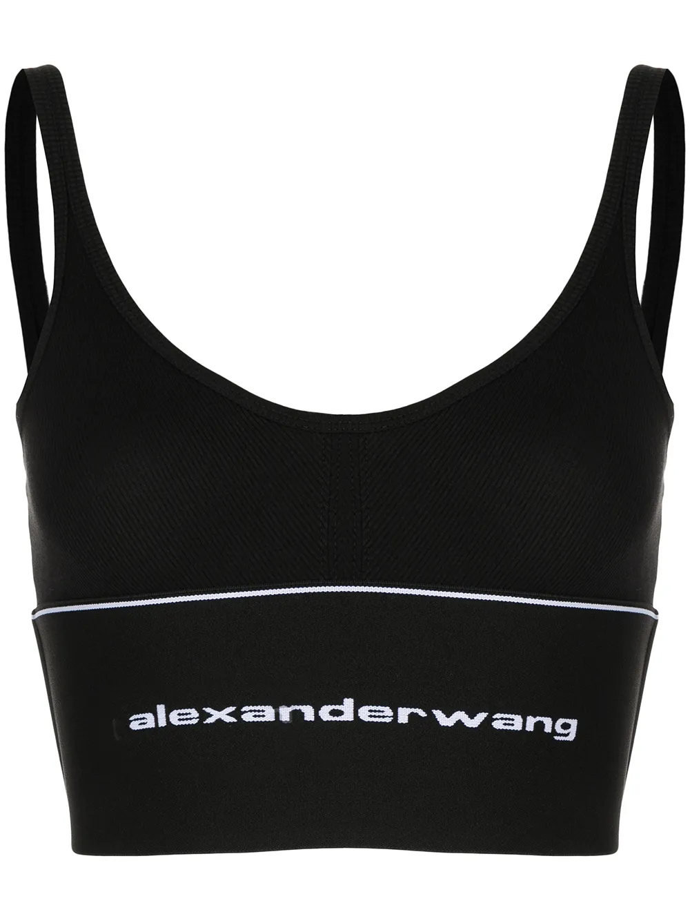 alexanderwang LOGO ELASTIC BRA IN RIBBED JERSEY US