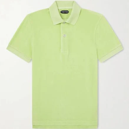 TOM FORD Slim-Fit Cotton-Blend Terry Polo Shirt - Men - Green Polo Shirts - IT 52