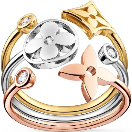 Louis Vuitton Idylle Blossom 3 Gold Diamond Ring