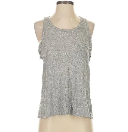 Theory Sleeveless Top Gray Halter Neckline Tops - Women's Size P, 100% Cotton, ThredUp