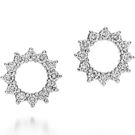 Tiffany & Co. Open Circle Platinum Diamond Earrings