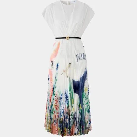 PLEated Bird BOTANICAL PRINT Dress