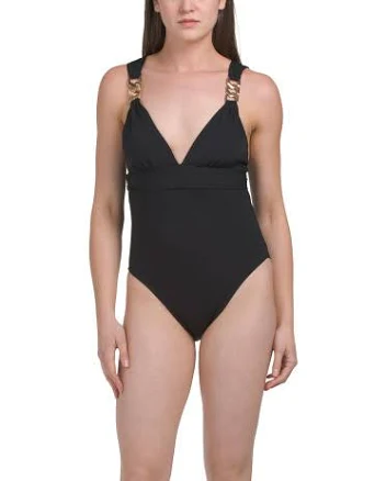 Jane Plunging V-Neck One-Piece Swimsuit