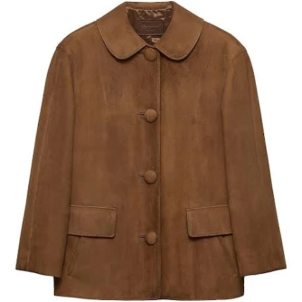 Prada Women's Suede Jacket - Brown - Size 4