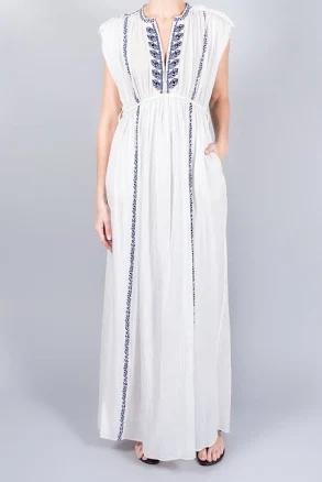 Isabel Marant Etoile Liviane Dress - Ecru/Blue | Misch Vancouver, Canada, 38