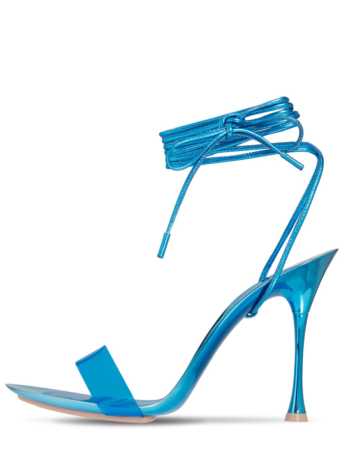 95mm Spice Plexi & Leather Sandals In 블루