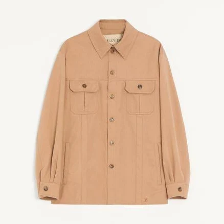Valentino Garavani Men's Vlogo Signature Cotton Gabardine Shirt Jacket