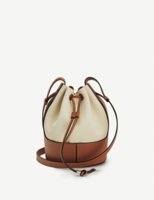 LOEWE - Balloon small leather and canvas shoulder bag