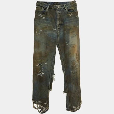 Balenciaga Men Super Destroyed Baggy Pants