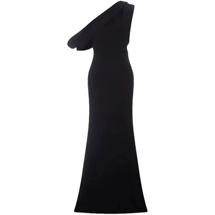 Alexander McQueen Black Viscose Asymmetrical One-Shoulder Gown IT 38