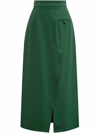 Welt Pocket Front Slit Skirt