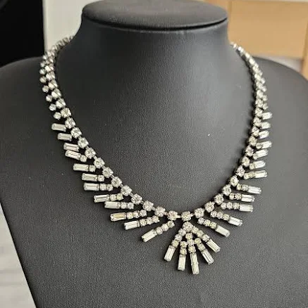 Vintage Rhinestone Fringe Necklace
