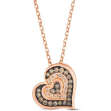 Le Vian 1/2 ct tw Diamond Heart Necklace in 14K Strawberry Gold